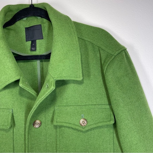 ASOS Women’s Wool Blend Long Sleeve Button Down Pea Coat Size XL Green - Picture 5 of 15